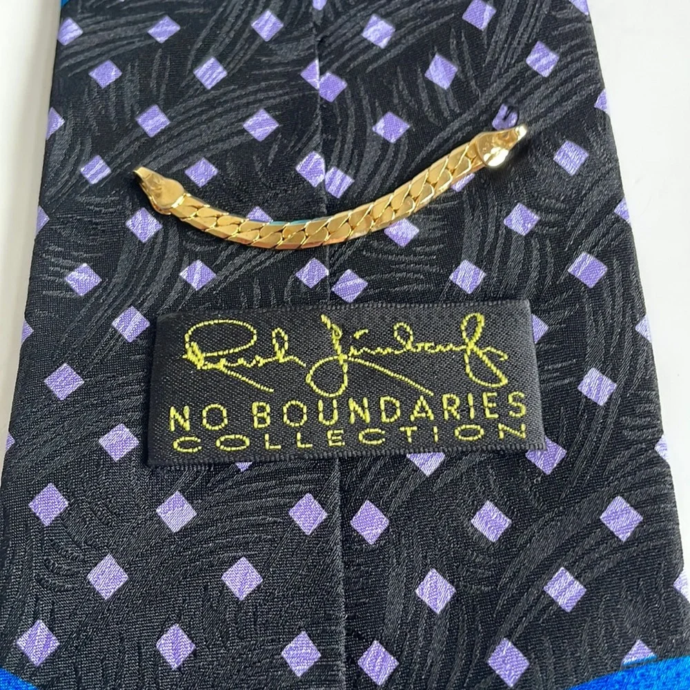 RUSH LIMBAUGH tie Black Purple Pinwheel Silk